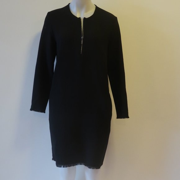 *NWT Womens Antonelli Firenze Black Wool Blend Shift Dress 40 US/4 - Picture 9 of 13